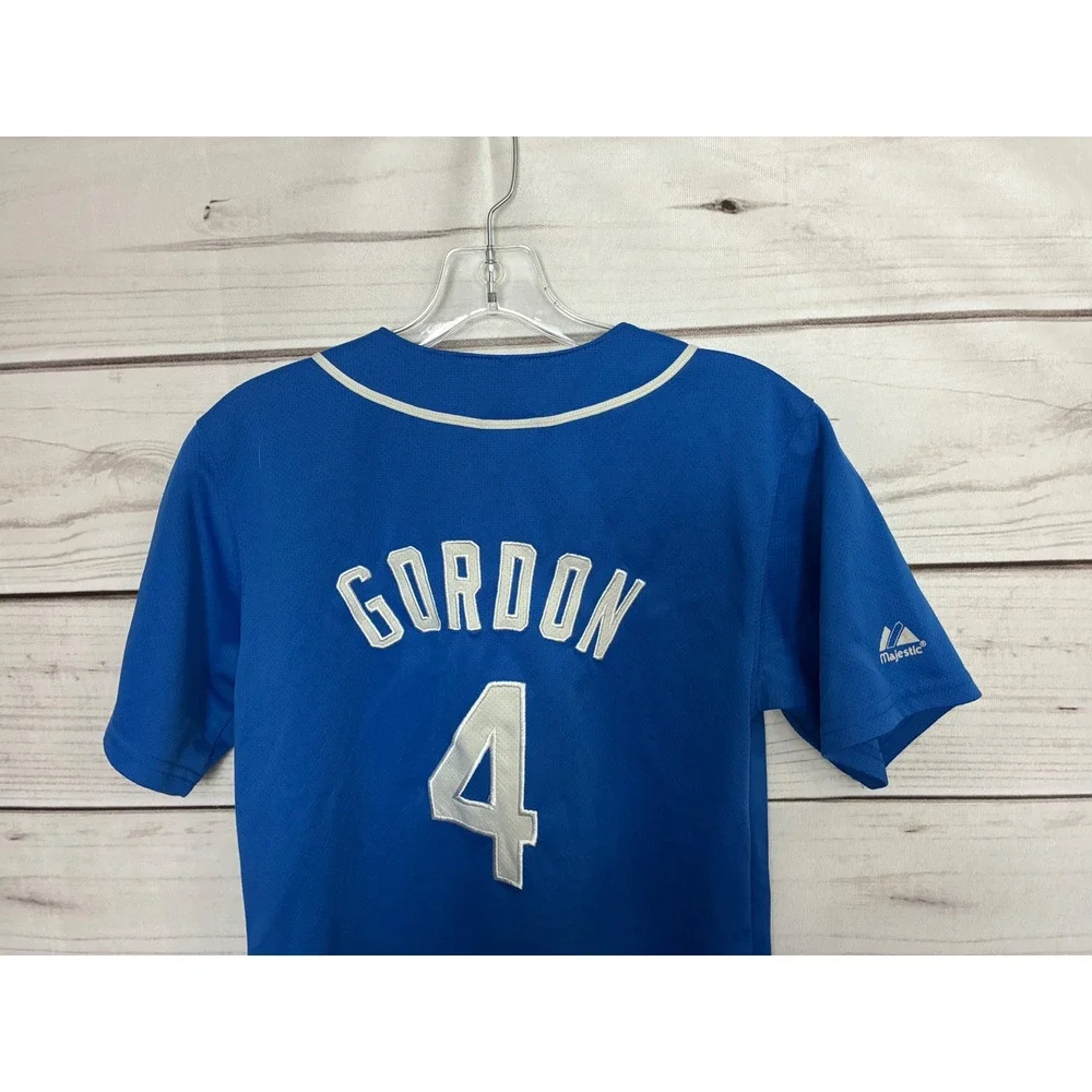 Majestic Kids Kansas City Royals Alex Gordon 4 Baseball Jersey Blue MLB Small